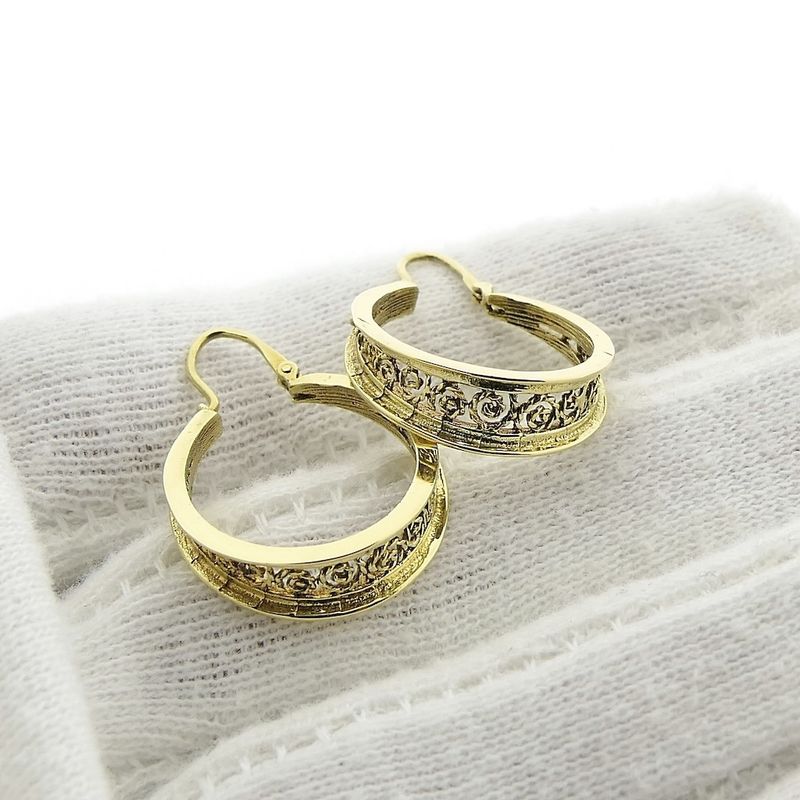 Image 8 of Vintage/antique gold hoop earrings | Ø 18.5 mm