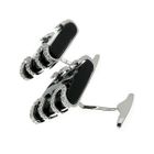 Image 2 of Exclusive white gold cufflinks with onyx and diamond 1.08 ct.