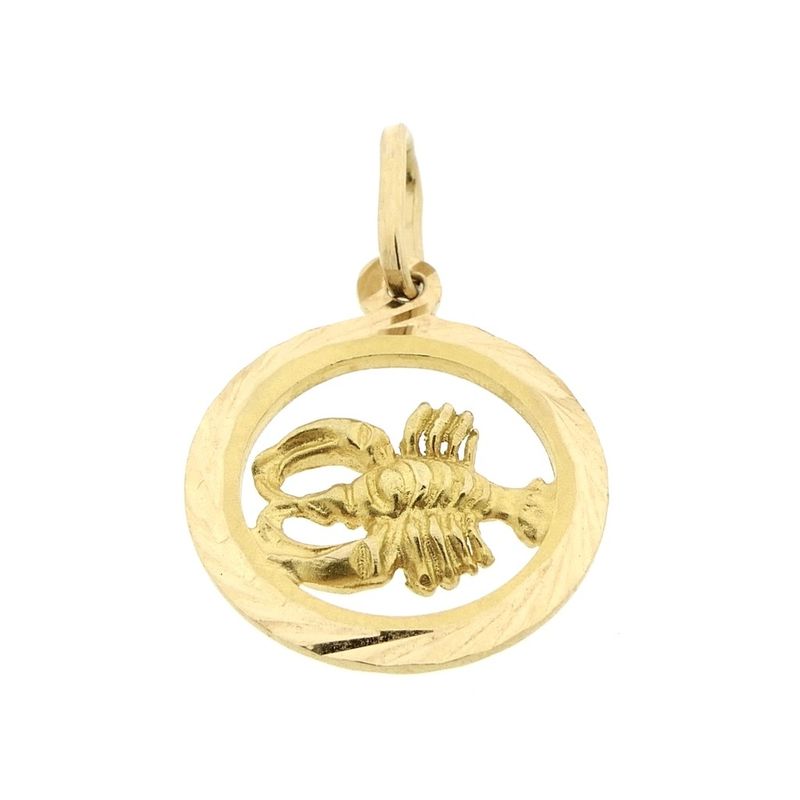 Image 8 of Gold zodiac sign pendant; Cancer