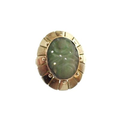 Image 2 of Gold ring with jade | Vintage/antique