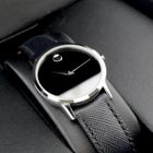 Image 10 of Movado Museum Classic; Steel women's watch with black dial; 0607204