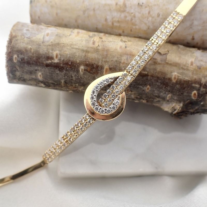Image 3 of Gold bracelet with zirconia; Geçen | 19 cm