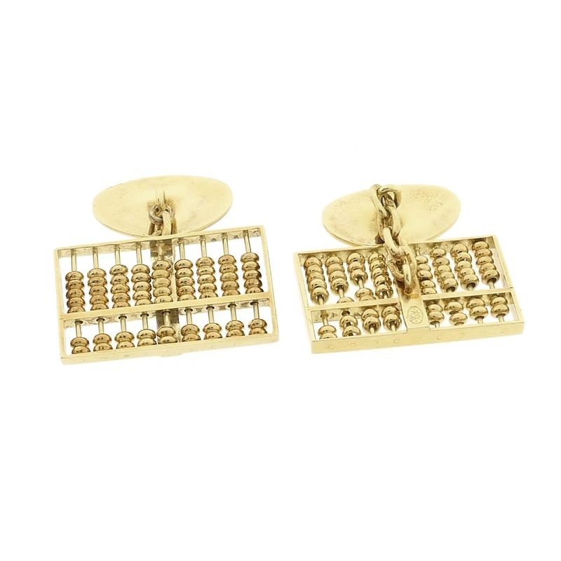 Image 3 of Gold cufflinks as an abacus.