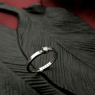 Image 2 of White gold ring with diamond | 0.16 ct. | Diamonde