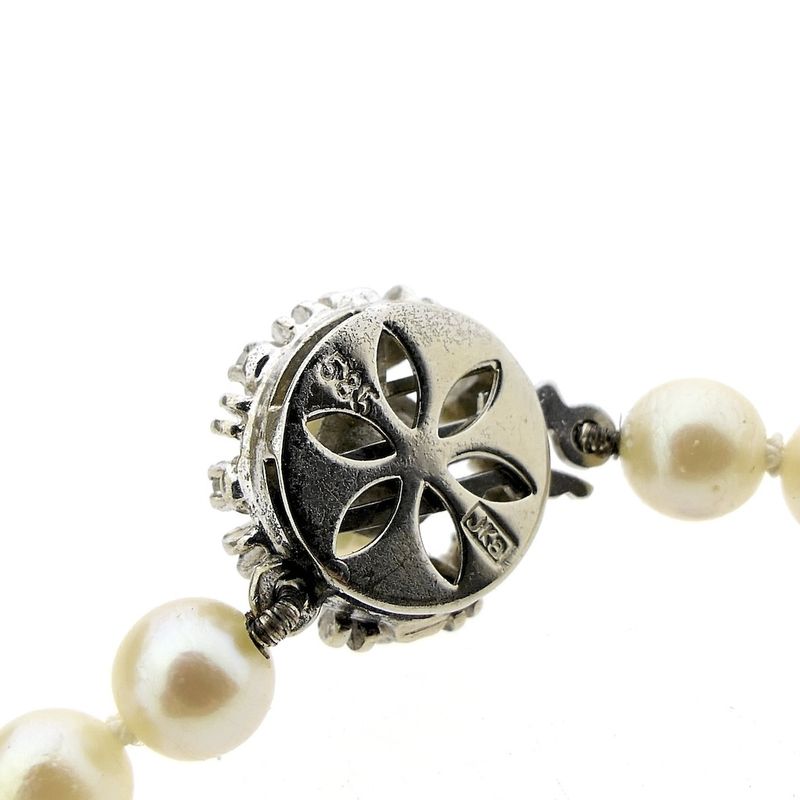 Image 6 of Vintage/antique pearl necklace with white gold clasp | 47 cm