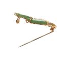 Image 5 of Vintage gold floral brooch with jade and diamond