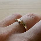 Image 11 of Gold solitaire ring with diamond 0.06 ct.