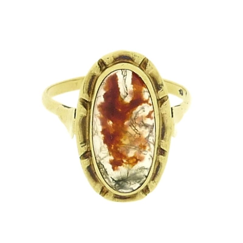Image 3 of Gold ring with moss agate | Vintage