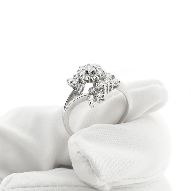 Image 6 of White gold entourage ring with diamond | 0.84 ct.
