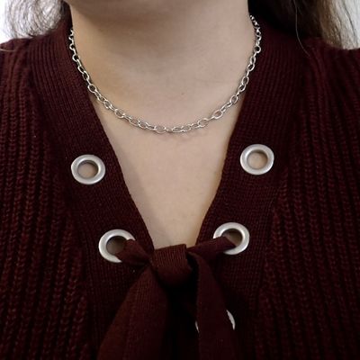 Image 2 of Silver anchor link chain | 45 cm