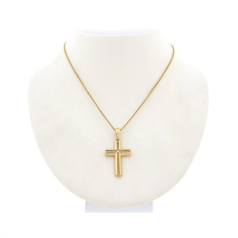 Image 4 of Gold cross with zirconia