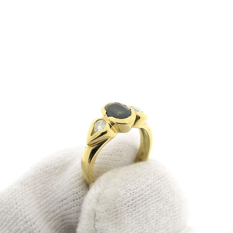Image 7 of Gold ring with tourmaline and diamonds