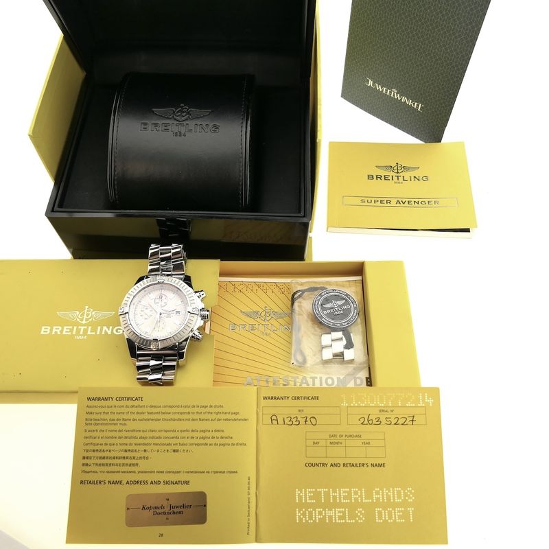 Image 12 of Breitling Super Avenger A13370; Chronograph men's watch