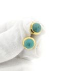 Image 11 of Gold stud earrings with turquoise