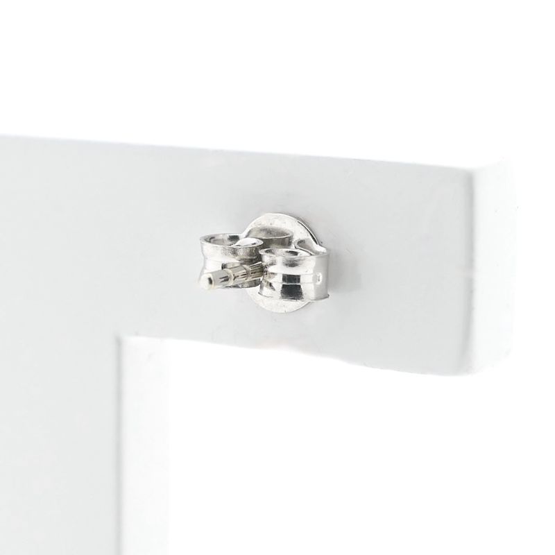 Image 5 of 18 kt white gold faceted square stud earrings