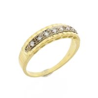 18 carat yellow gold ring with diamonds | 0.07 ct.