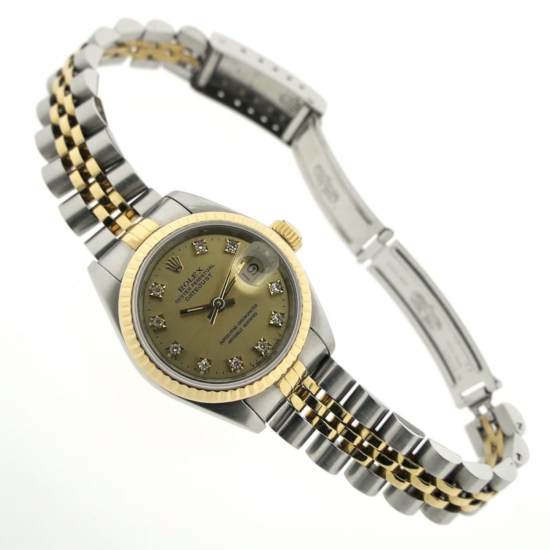 Image 14 of Rolex Lady-Datejust 26mm 69173; 18k. Vintage 18k. gold/steel women's watch with diamonds