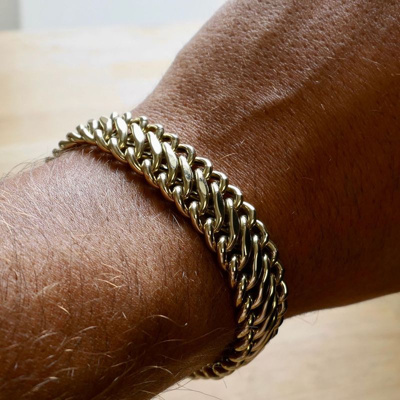 Afbeelding 11 van Gouden Franse gourmetschakel armband