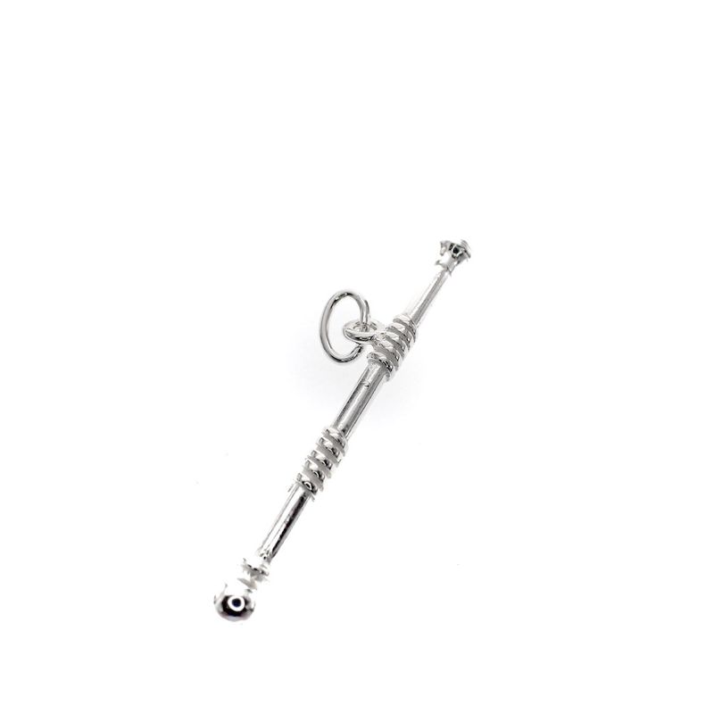 Image 1 of Silver charm of a baton majorette