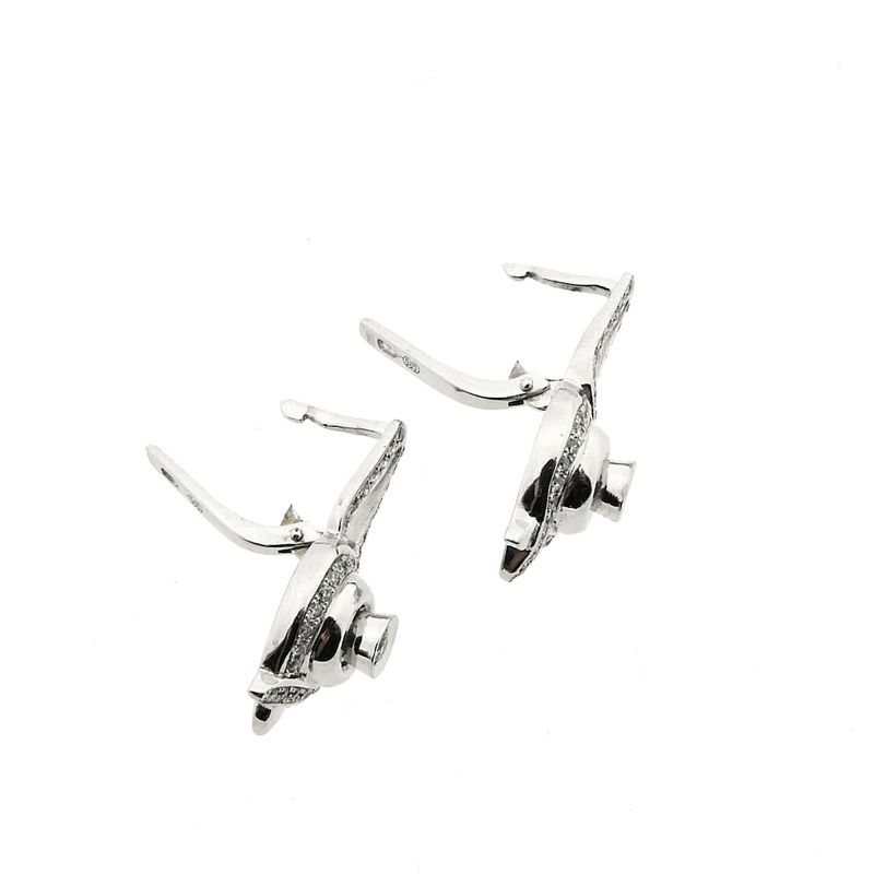 Image 4 of White gold earrings with diamonds; 0.59 ct.