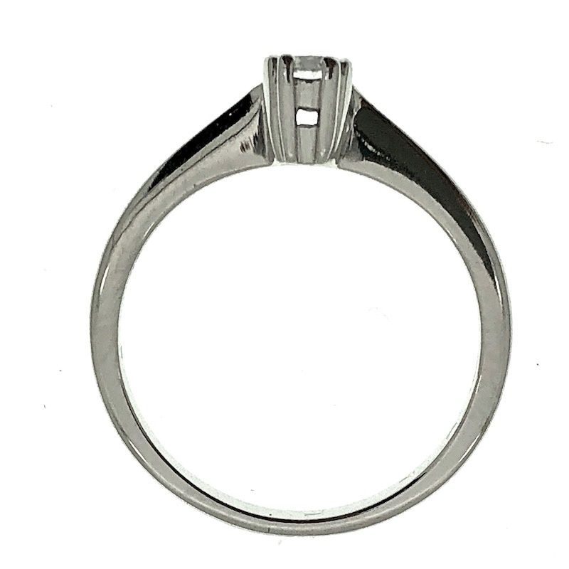 Image 4 of 18 carat white gold solitaire ring with 0.14 ct diamond.