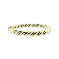 Two-tone gold twisted slave bracelet.