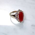 Image 4 of Gold ring with fire opal and zirconia