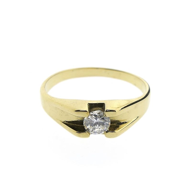 Image 4 of Gold solitaire ring with zirconia