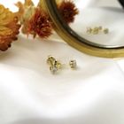 Image 2 of Two-tone gold stud earrings with diamonds