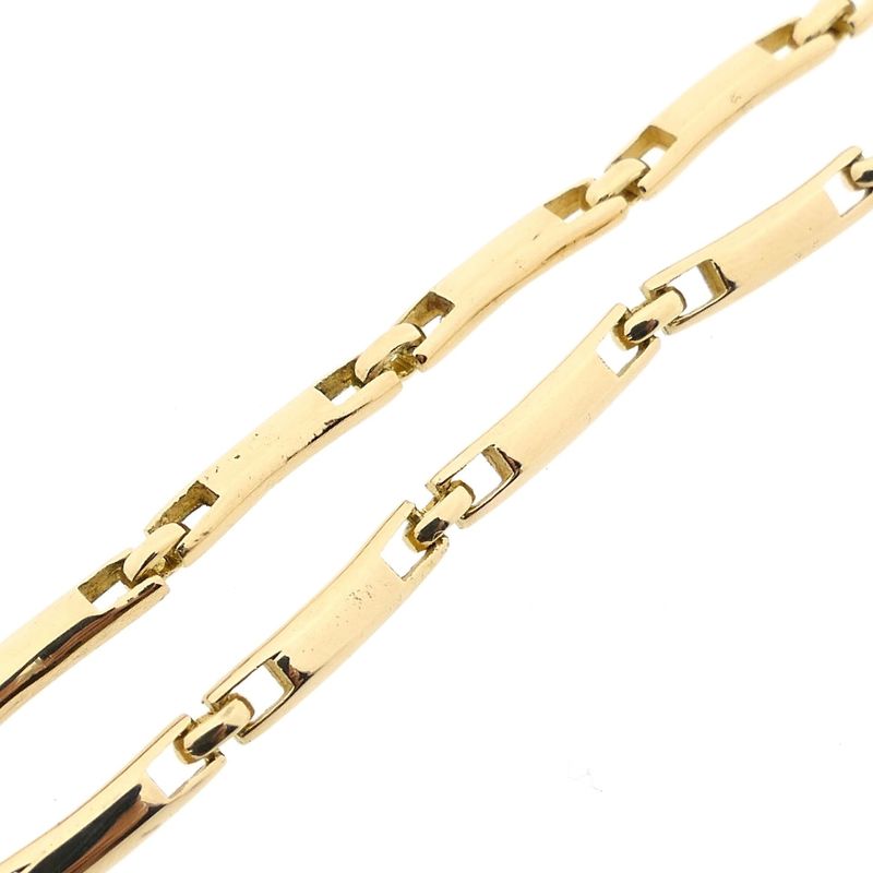Image 8 of Gold Bar Link Necklace with Zirconia