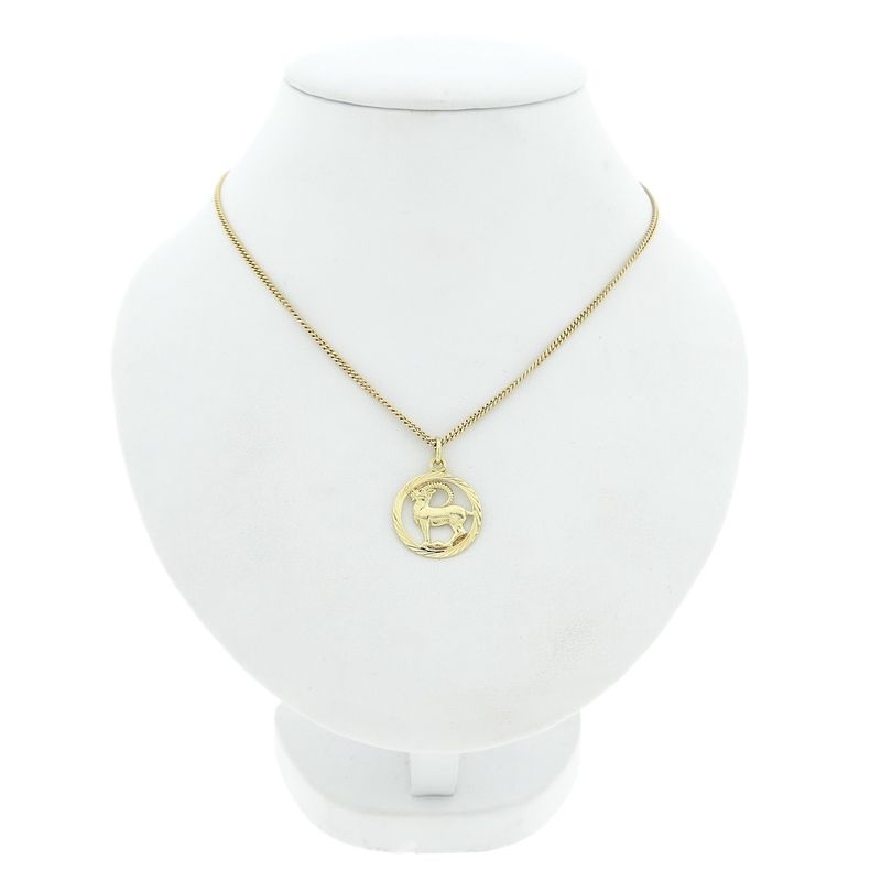 Image 3 of Golden zodiac sign pendant Capricorn