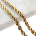 Image 4 of Gold long twisted link necklace | 66 cm