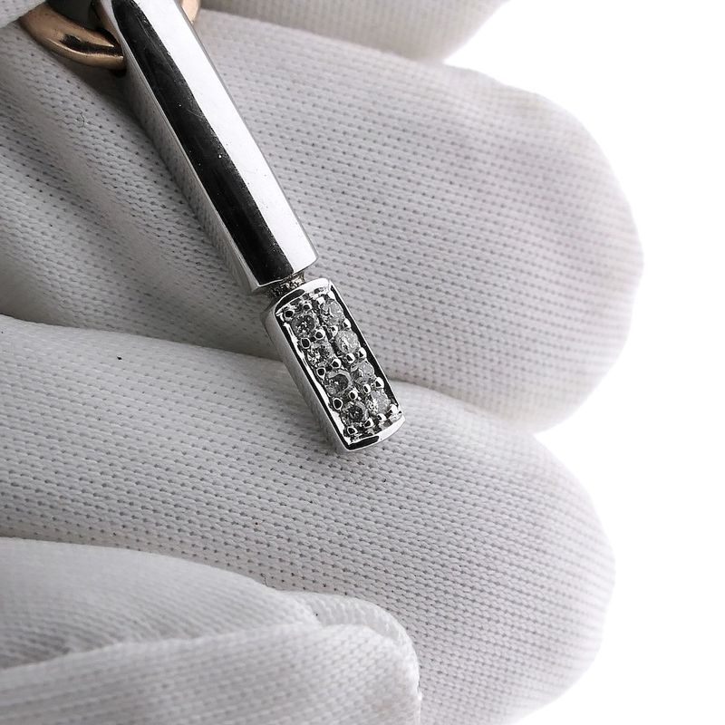 Image 6 of Two-tone gold pendant with diamond; 0.05 ct.