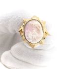 Afbeelding 12 van Antiek gouden broche met roze camee