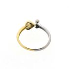 Image 8 of Two-tone gold solitaire ring with diamond; 0.005 ct.