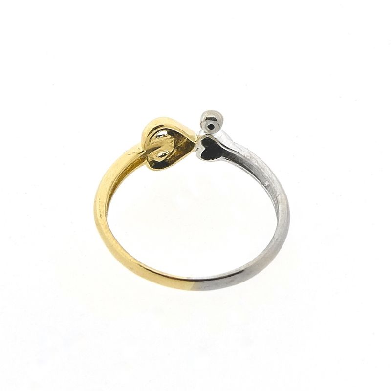 Image 8 of Two-tone gold solitaire ring with diamond; 0.005 ct.