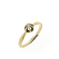 Gold solitaire ring with diamond | 0.03 ct.