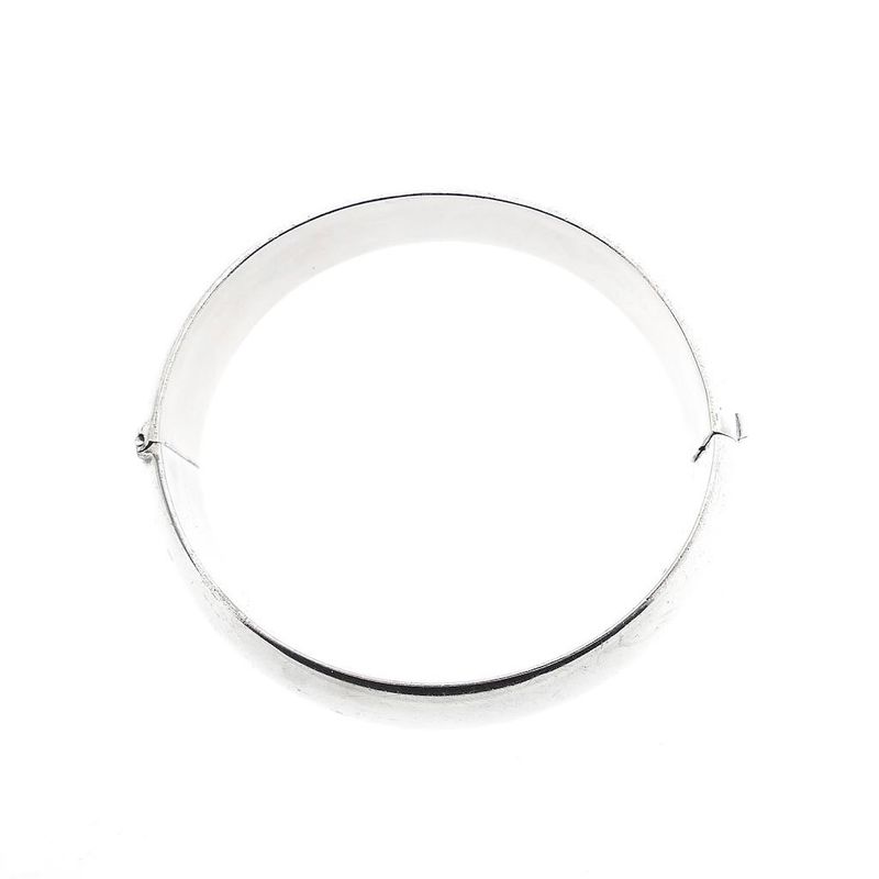 Image 3 of Wide Silver Slave Bracelet; Size S/M