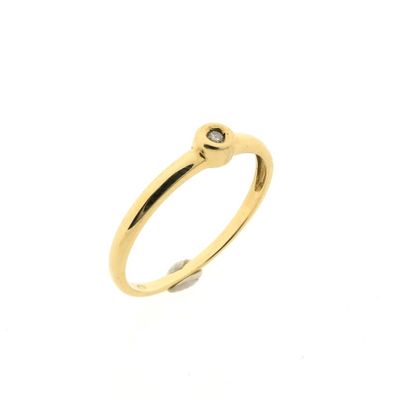 Image 1 of Gold solitaire ring with diamond | 0.01 ct.