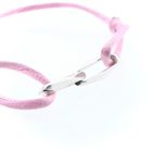 Image 4 of Forever Knots® Handmade Pink Satin Bracelet with Silver Link