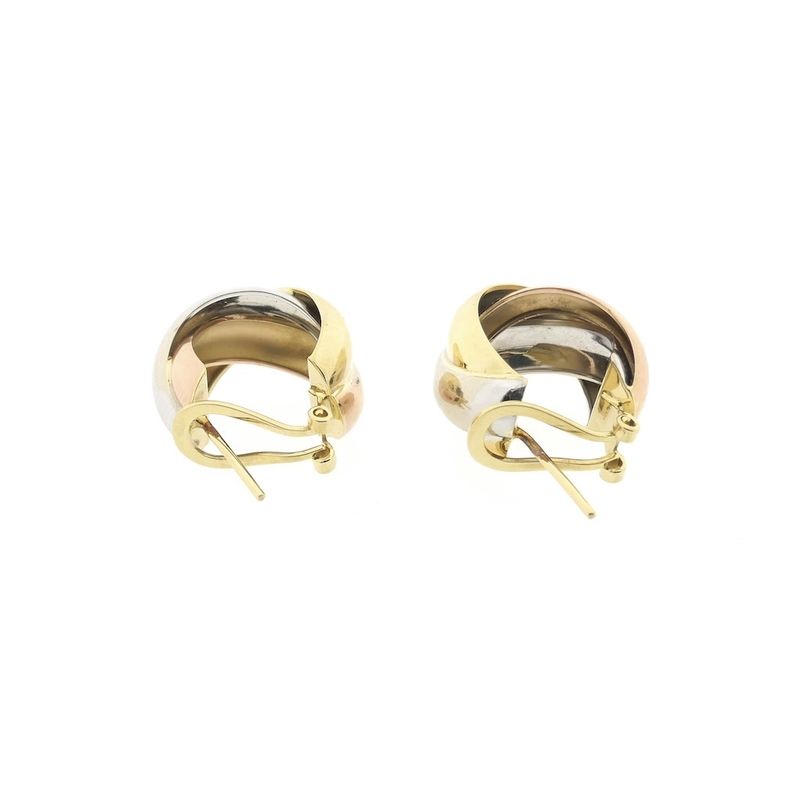 Image 6 of Tricolor gold braided stud earrings
