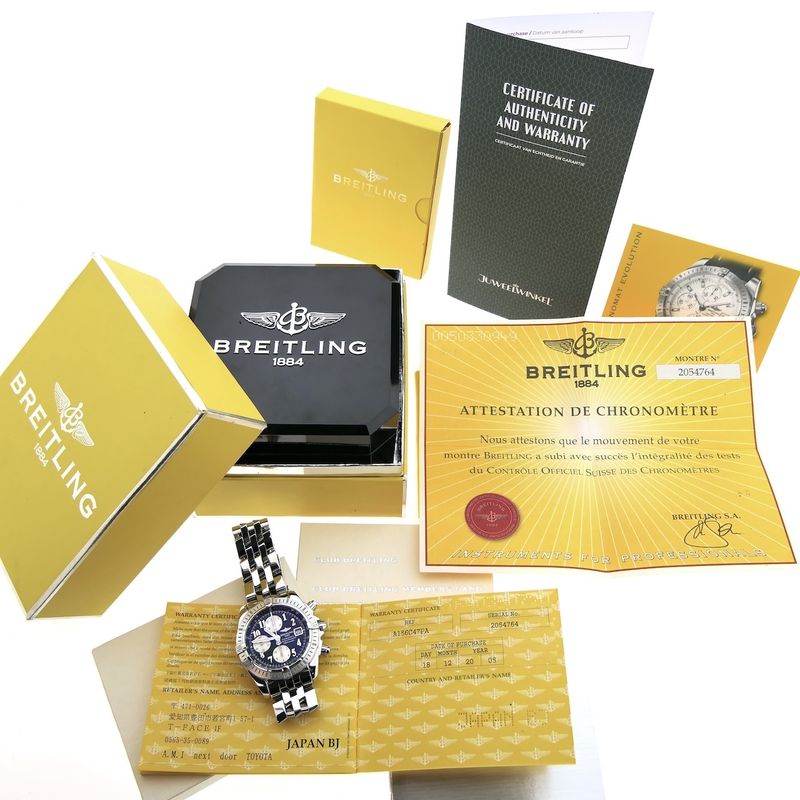 Image 20 of Breitling Chronomat Evolution 'Blue' A13356; Chronograph men's watch