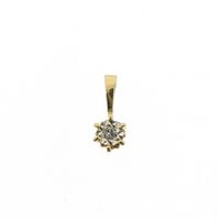 Gold minimalist pendant with diamond | 0.10 ct.