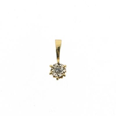 Image 1 of Gold minimalist pendant with diamond | 0.10 ct.