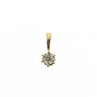 Image 1 of Gold minimalist pendant with diamond | 0.10 ct.