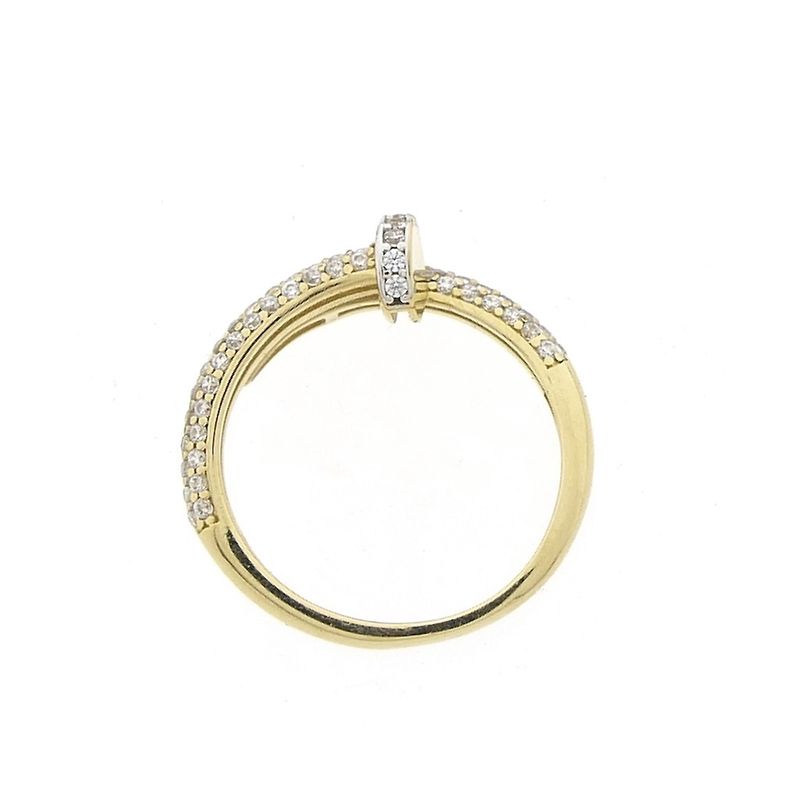 Image 3 of Gold nail ring with zirconia stones