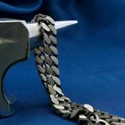 Image 9 of Silver gourmet link bracelet; Men