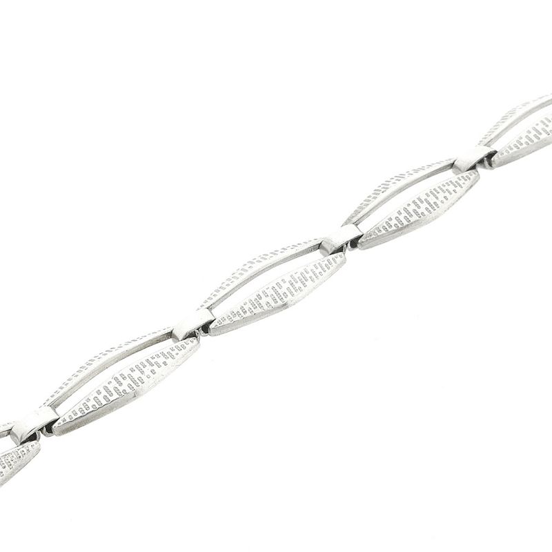 Image 8 of Silver link bracelet with fantasy pattern | 19.5 cm