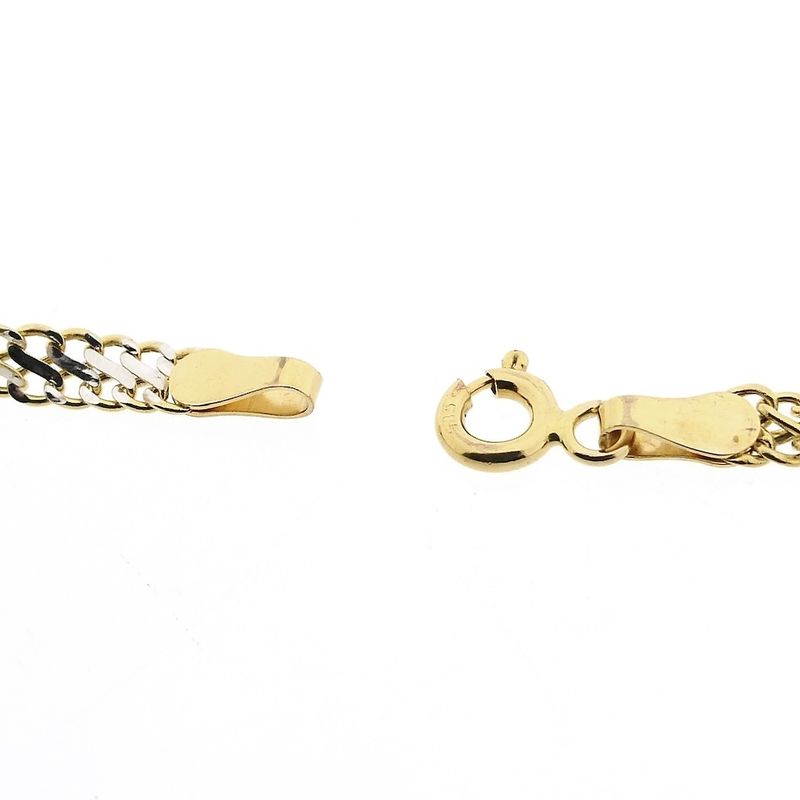 Afbeelding 4 van Bicolor gouden gedraaide armband | 19,5 cm