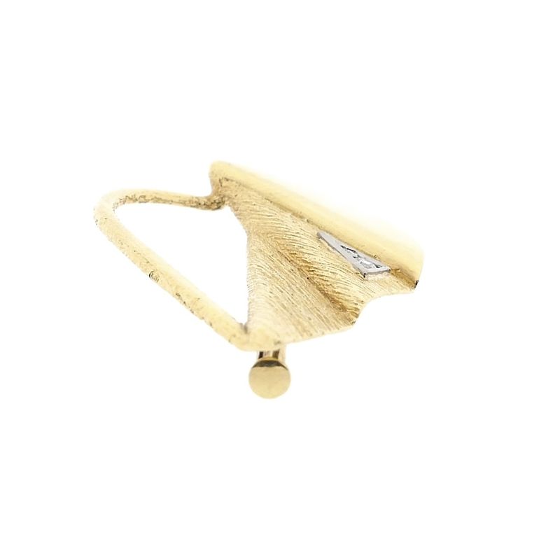 Image 7 of Vintage gold brooch with diamonds; 0.04 ct.